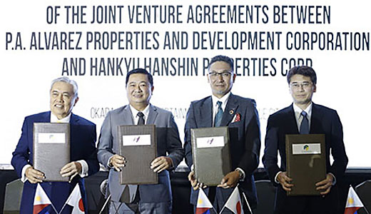 阪神阪急不動産とPAアルバレスの共同事業契約締結セレモニーの写真